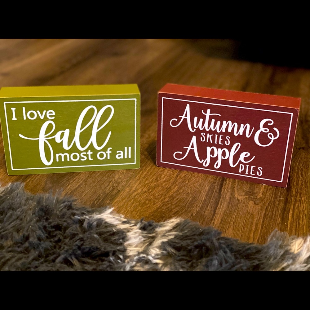 Fall decor signs